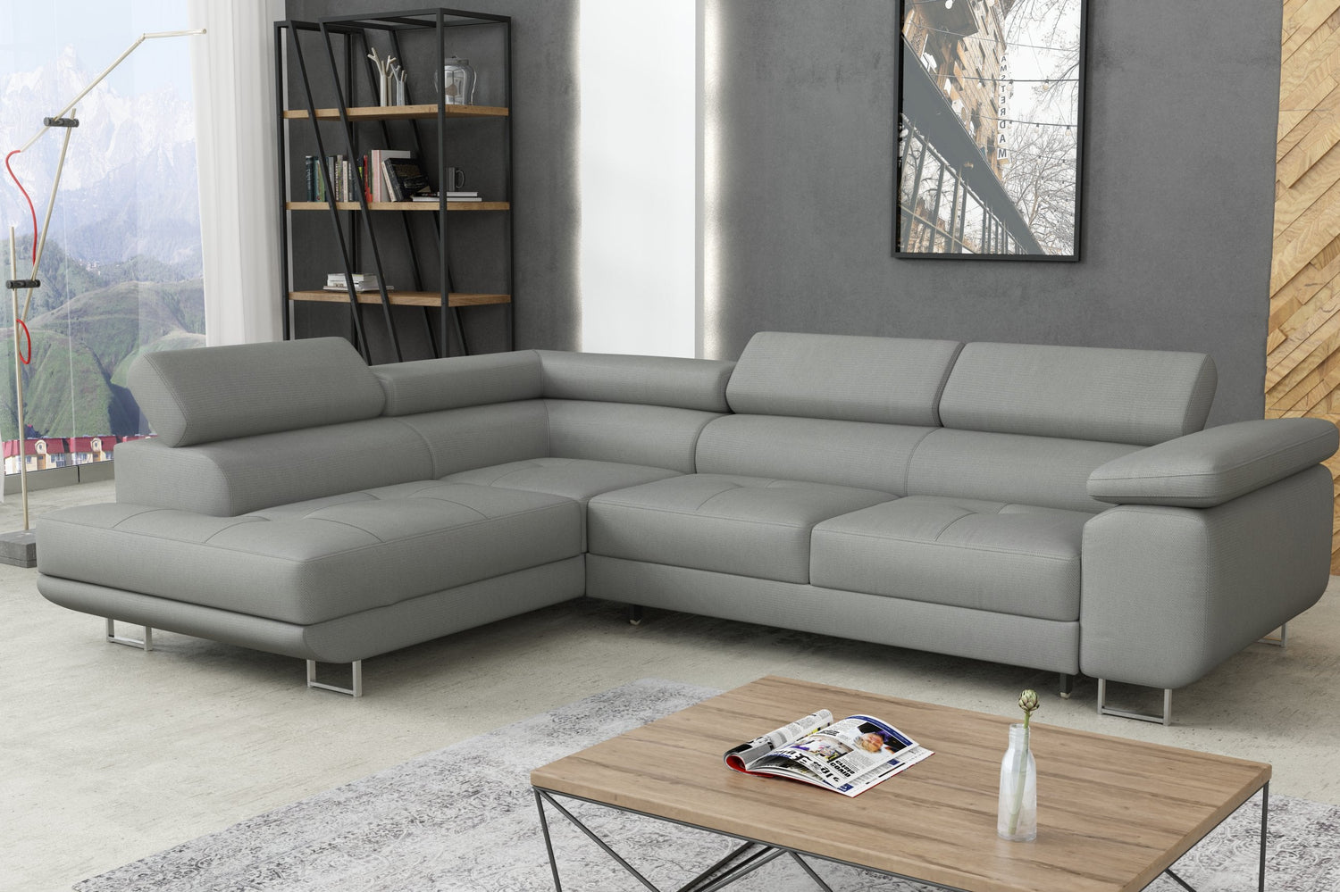 CORNER SOFA BED CALIPSO 275CM PAROS5 / SPRINGS + FOAMMade in PAROS fabric click hereProduct dimensions:- width: 275 cm- depth: 203 cm- seat depth: 56 cm- seat height: 43 cm- corner height: 90 cm- sleeping area: 125x195 cmThe corner is made of high quality