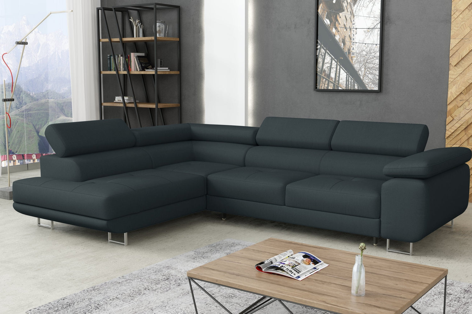 CORNER SOFA BED CALIPSO 275CM PAROS6 / SPRINGS + FOAMMade in PAROS fabric click hereProduct dimensions:- width: 275 cm- depth: 203 cm- seat depth: 56 cm- seat height: 43 cm- corner height: 90 cm- sleeping area: 125x195 cmThe corner is made of high quality