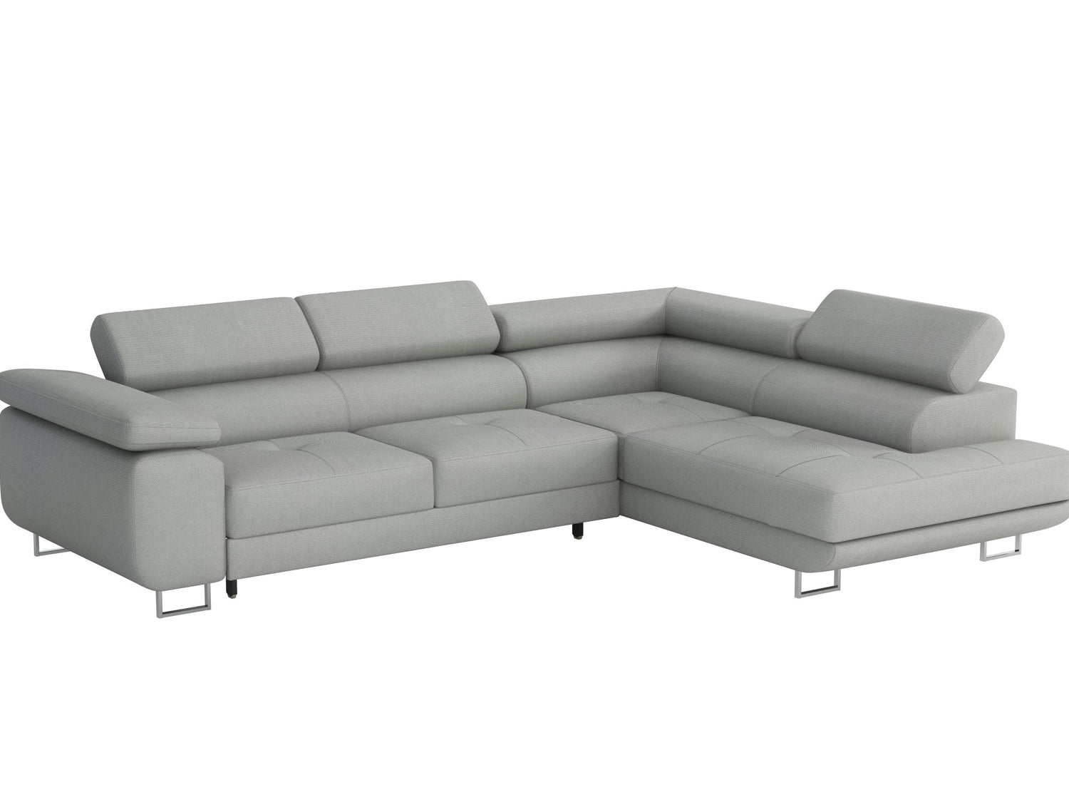 CORNER SOFA BED CALIPSO 275CM KRONOS19 / SPRINGS + FOAMMade in KRONOS fabric click hereProduct dimensions:- width: 275 cm- depth: 203 cm- seat depth: 56 cm- seat height: 43 cm- corner height: 90 cm- sleeping area: 125x195 cmThe corner is made of high qual