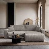 CORNER SOFA BED OPTI 247CM SPRINGS + FOAM JUMBO CORDED FABRIC TILIA