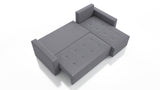 UNIVERSAL CORNER SOFA BED LOTUS 229CM GREY PAROS 06 2X STORAGE SPACE / FOAM 2X STORAGETHIS MODEL IS UNIVERSAL WHICH MEANS YOU CAN CHOOSE CORNER SIDE DURING ASSEMBLYSpecification made on foam construction made of board / pine wood / hdf satin plastic leg c