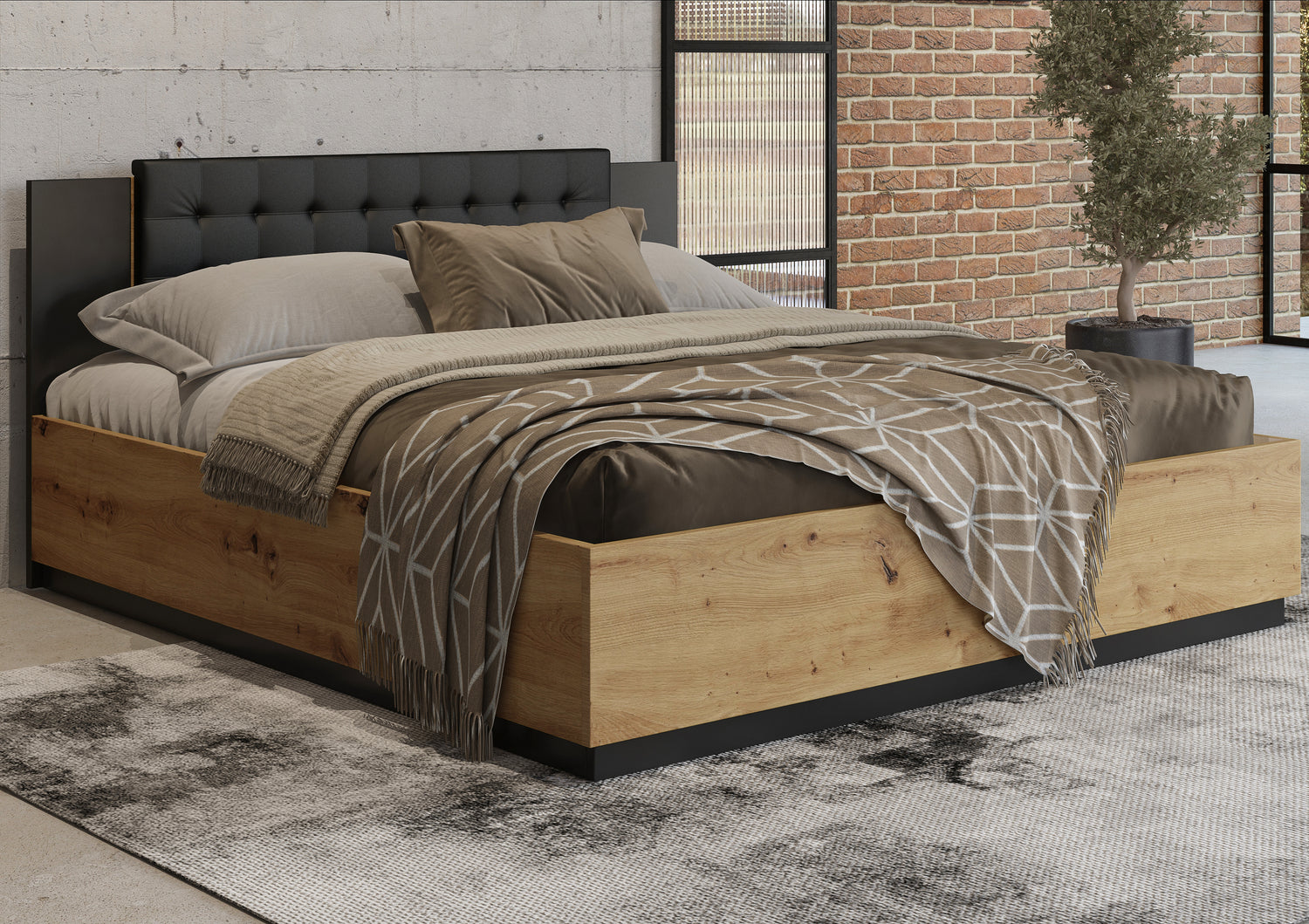 Sigma Ottoman Bed [EU King]The Sigma bed offers a chic and cozy upholstered headboard with charming tufting on its backrest, perfect for upgrading your master bedroom's style. Additionally, its clever under-bed compartment provides ample space to neatly s