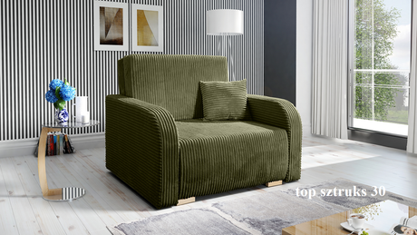 SINGLE SEATER SOFA BED LILY I 103CM / SPRINGS + FOAM / CHOICE OF COLORDimensions:- width 103 cm- height 85 cm- depth 97 cm- sleeping area 80/195 cm Made on a solid wooden frame made of pine, the structure will allow for long-term and trouble-free use Slee