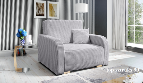 SINGLE SEATER SOFA BED LILY I 103CM / SPRINGS + FOAM / CHOICE OF COLORDimensions:- width 103 cm- height 85 cm- depth 97 cm- sleeping area 80/195 cm Made on a solid wooden frame made of pine, the structure will allow for long-term and trouble-free use Slee