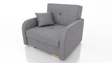 SINGLE SOFA BED OLA I 103cm CHOICE OF COLOR / FOAMDimensions :HEIGHT 85CMDEEPTH 95CMWIDHT 103CMSLEEPING AREA 80X195 cm(no possibility to change dimensions) +/- 3The sofa is made of a wooden frame, the sleeping surface is made of PUR T30 / 42 foam. The sof