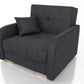 SINGLE SOFA BED OLA I 103cm CHOICE OF COLOR / FOAMDimensions :HEIGHT 85CMDEEPTH 95CMWIDHT 103CMSLEEPING AREA 80X195 cm(no possibility to change dimensions) +/- 3The sofa is made of a wooden frame, the sleeping surface is made of PUR T30 / 42 foam. The sof