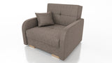 SINGLE SOFA BED OLA I 103cm CHOICE OF COLOR / FOAMDimensions :HEIGHT 85CMDEEPTH 95CMWIDHT 103CMSLEEPING AREA 80X195 cm(no possibility to change dimensions) +/- 3The sofa is made of a wooden frame, the sleeping surface is made of PUR T30 / 42 foam. The sof