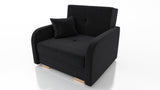 SINGLE SOFA BED OLA I 103cm CHOICE OF COLOR / FOAMDimensions :HEIGHT 85CMDEEPTH 95CMWIDHT 103CMSLEEPING AREA 80X195 cm(no possibility to change dimensions) +/- 3The sofa is made of a wooden frame, the sleeping surface is made of PUR T30 / 42 foam. The sof