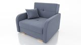 SINGLE SOFA BED OLA I 103cm CHOICE OF COLOR / FOAMDimensions :HEIGHT 85CMDEEPTH 95CMWIDHT 103CMSLEEPING AREA 80X195 cm(no possibility to change dimensions) +/- 3The sofa is made of a wooden frame, the sleeping surface is made of PUR T30 / 42 foam. The sof