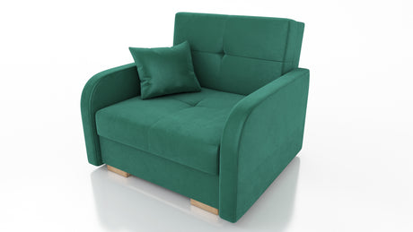 SINGLE SOFA BED OLA I 103cm CHOICE OF COLOR / FOAMDimensions :HEIGHT 85CMDEEPTH 95CMWIDHT 103CMSLEEPING AREA 80X195 cm(no possibility to change dimensions) +/- 3The sofa is made of a wooden frame, the sleeping surface is made of PUR T30 / 42 foam. The sof