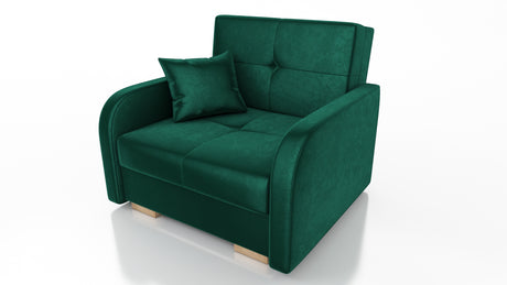 SINGLE SOFA BED OLA I 103cm CHOICE OF COLOR / FOAMDimensions :HEIGHT 85CMDEEPTH 95CMWIDHT 103CMSLEEPING AREA 80X195 cm(no possibility to change dimensions) +/- 3The sofa is made of a wooden frame, the sleeping surface is made of PUR T30 / 42 foam. The sof