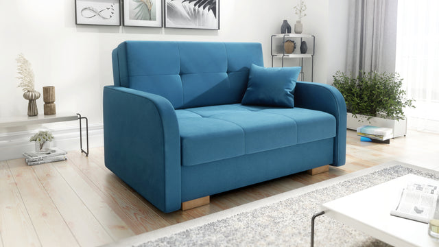 TWO SEATER SOFA BED OLA II 136CM CHOICE OF COLOR / FOAMDimensions :HEIGHT 85CMDEEPTH 95CMWIDHT 136CMSLEEPING AREA 113x195cm(no possibility to change dimensions) +/- 3The sofa is made of a wooden frame, the sleeping surface is made of PUR T30 / 42 foam. Th