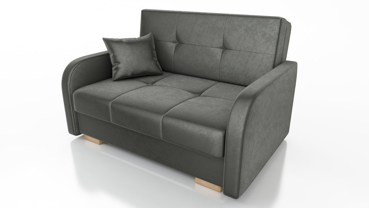 TWO SEATER SOFA BED OLA II 136CM CHOICE OF COLOR / FOAMDimensions :HEIGHT 85CMDEEPTH 95CMWIDHT 136CMSLEEPING AREA 113x195cm(no possibility to change dimensions) +/- 3The sofa is made of a wooden frame, the sleeping surface is made of PUR T30 / 42 foam. Th