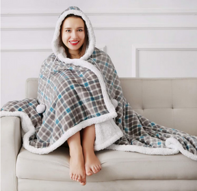Super Soft Warm Sherpa Fleece Wearable Hoodie Blankets CHECK Designs -130 x 180 cmMeet the Super Plush Teddy Fleece Hoodie Blanket, the perfect companion for your cozy nights and cold winter days. Made with love and incredible attention to detail, this bl