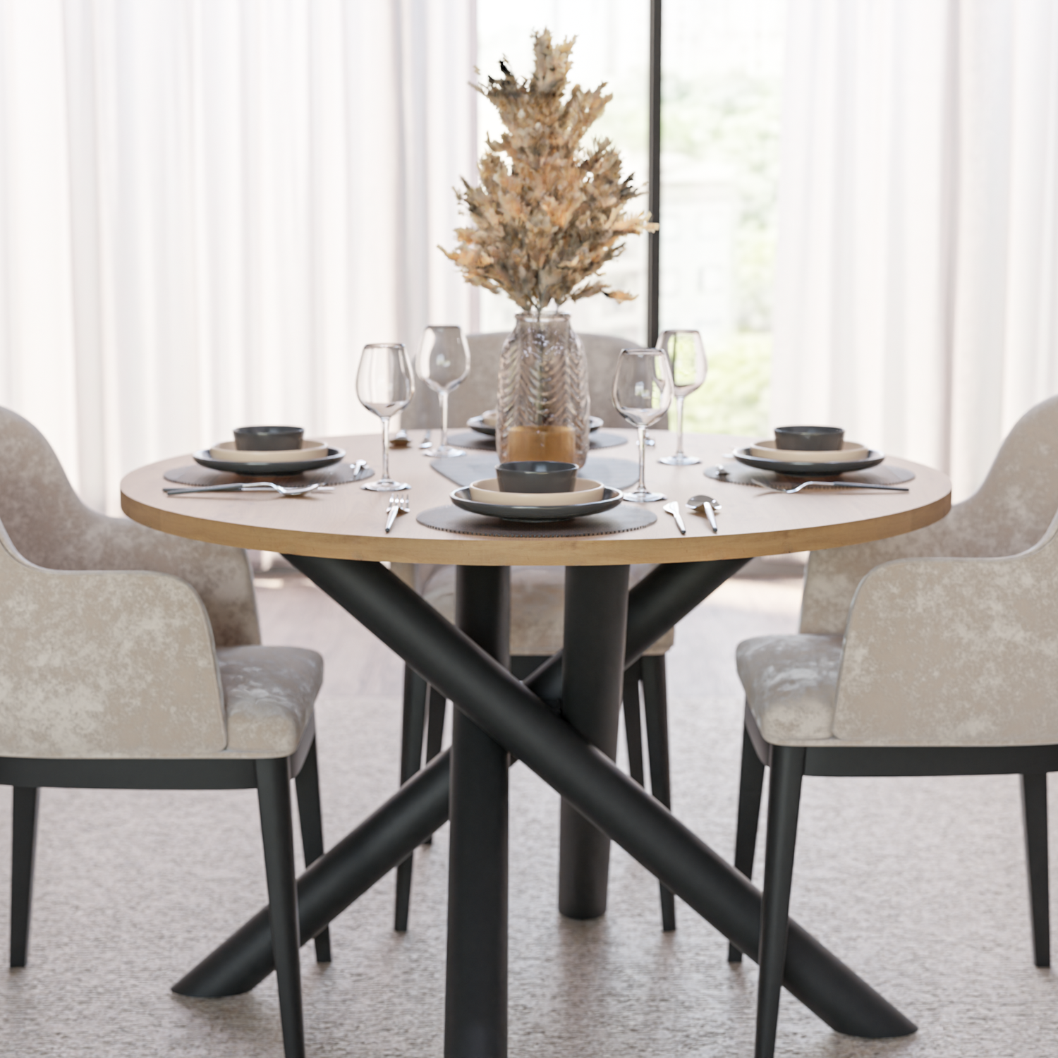 OSLO DINING TABLE ARTISAN OAK 110CM