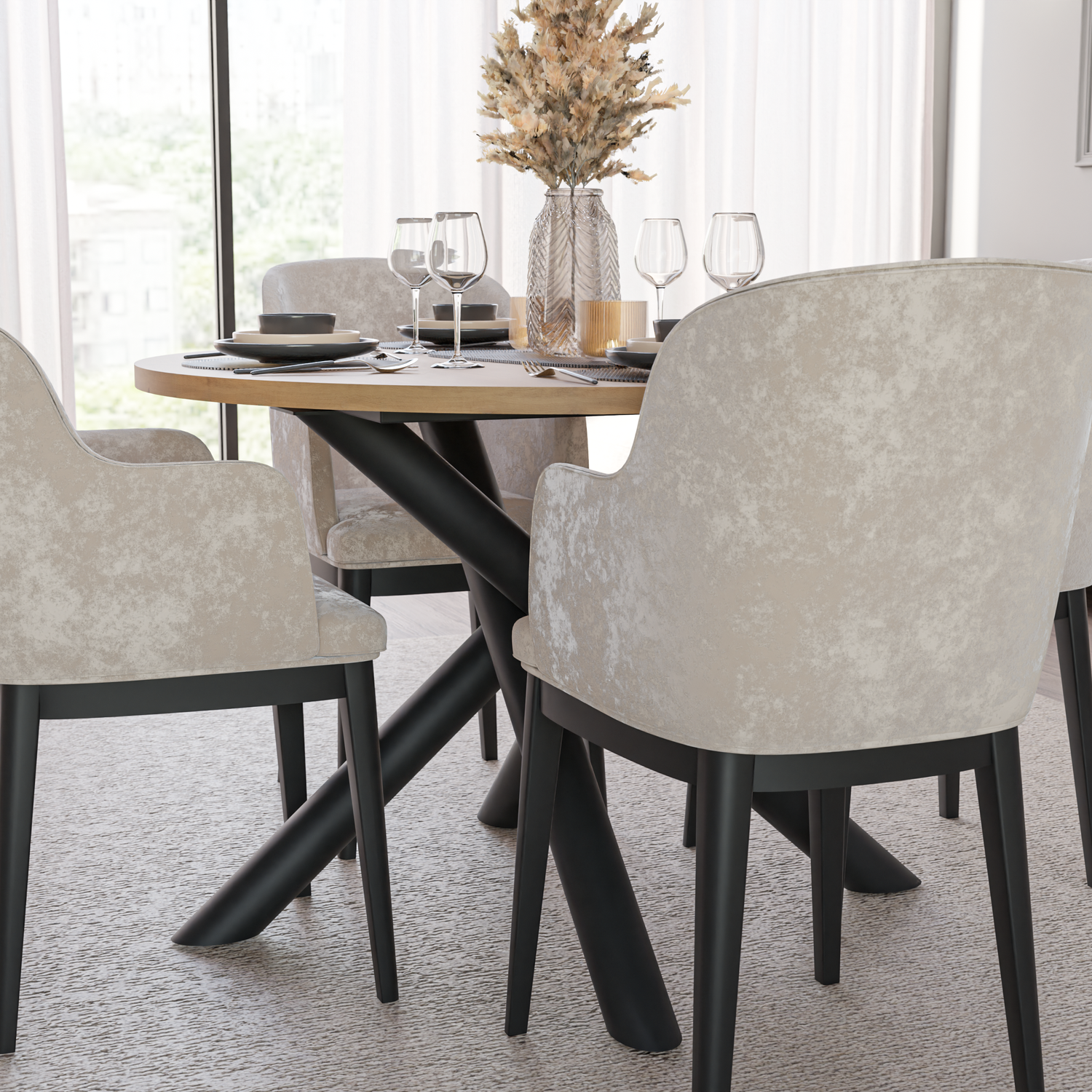 OSLO DINING TABLE ARTISAN OAK 110CM