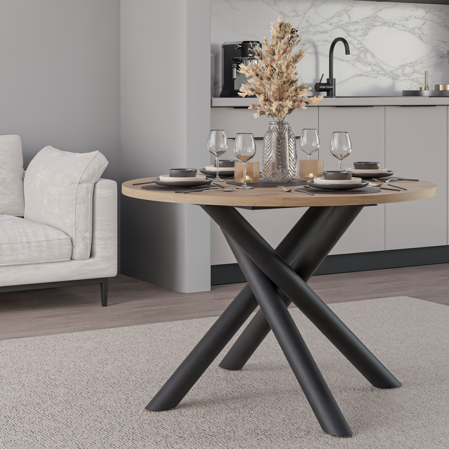 OSLO DINING TABLE ARTISAN OAK 110CM