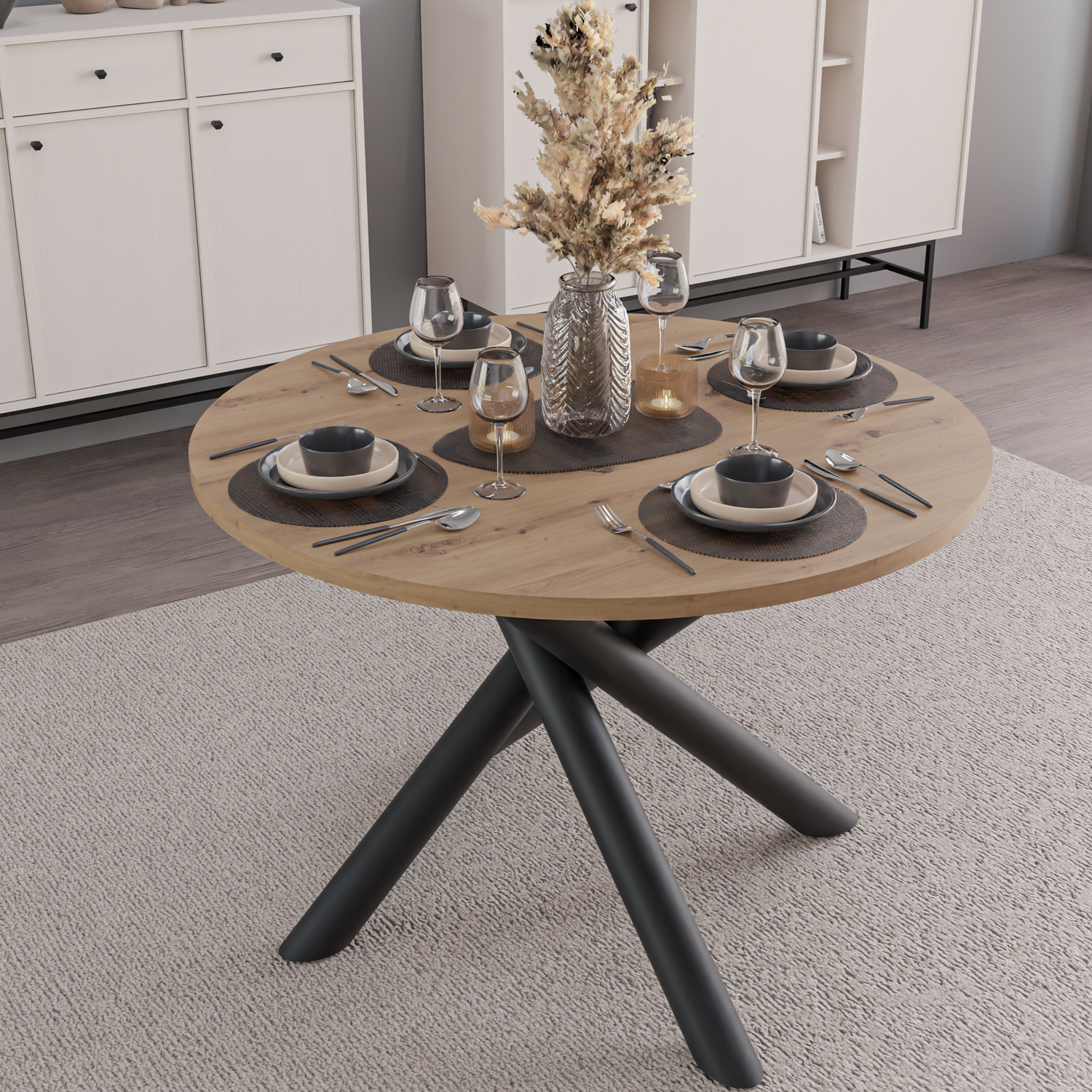 OSLO DINING TABLE ARTISAN OAK 110CM