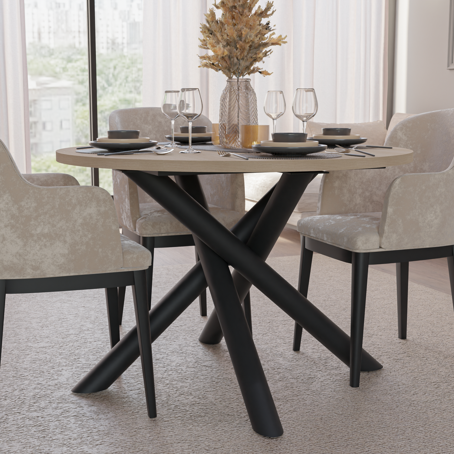 OSLO DINING TABLE LINDBERG OAK 110CM