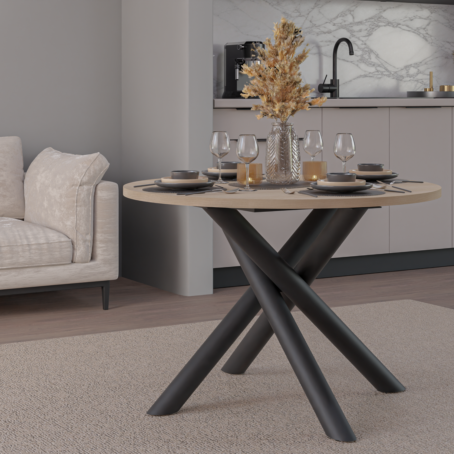 OSLO DINING TABLE LINDBERG OAK 110CM