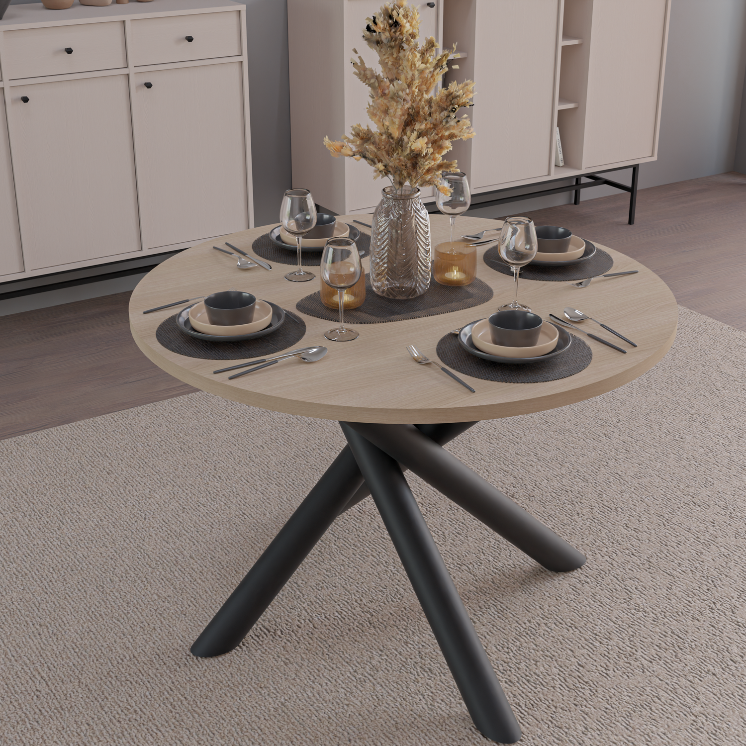 OSLO DINING TABLE LINDBERG OAK 110CM