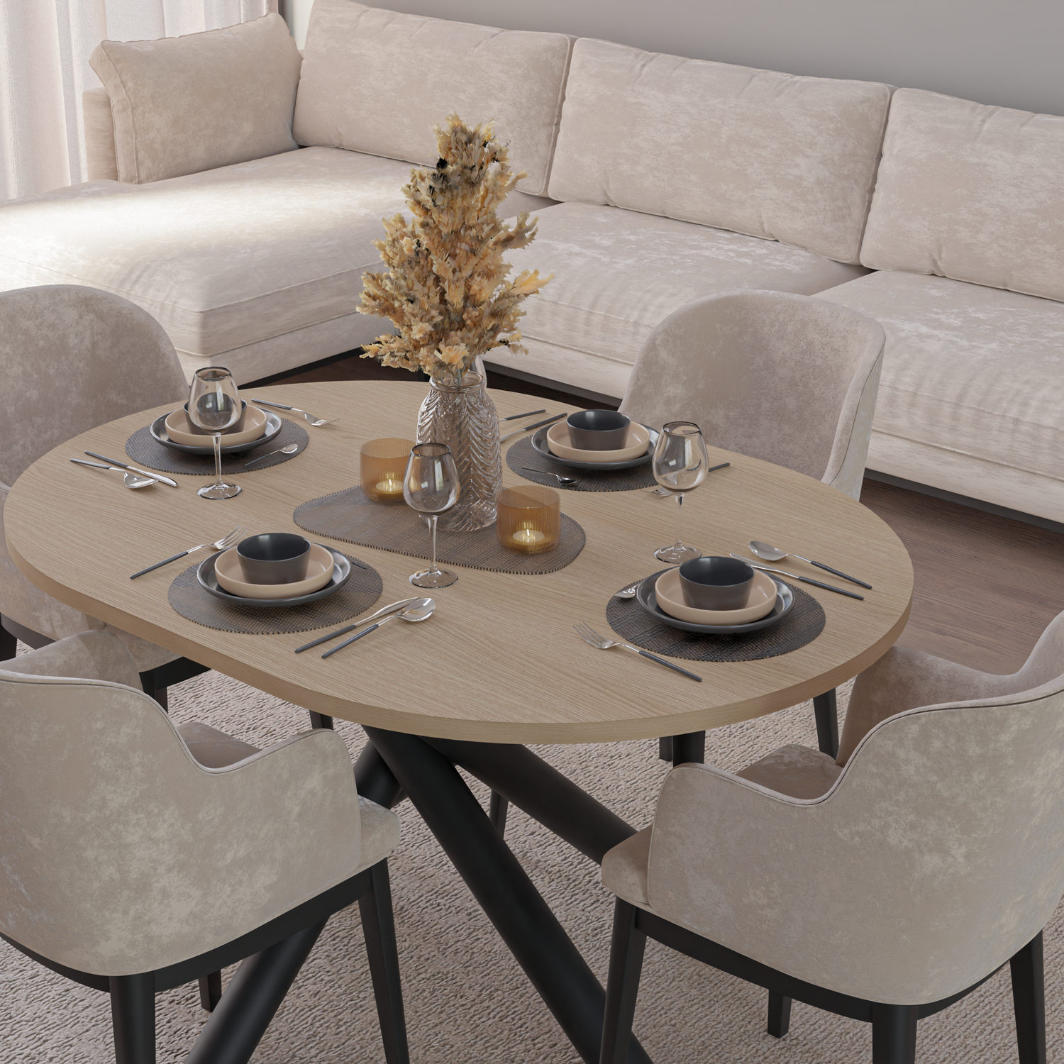 OSLO DINING TABLE LINDBERG OAK 138X100CM