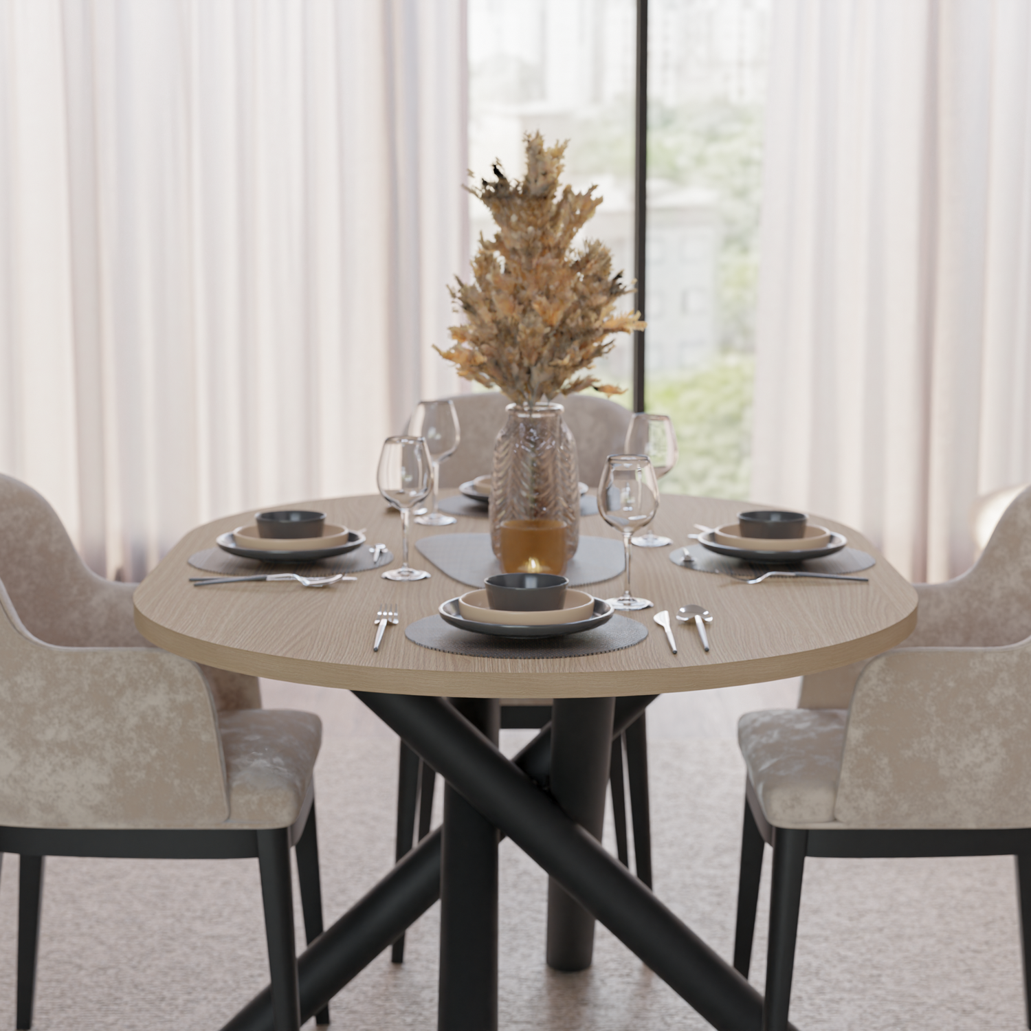 OSLO DINING TABLE LINDBERG OAK 138X100CM