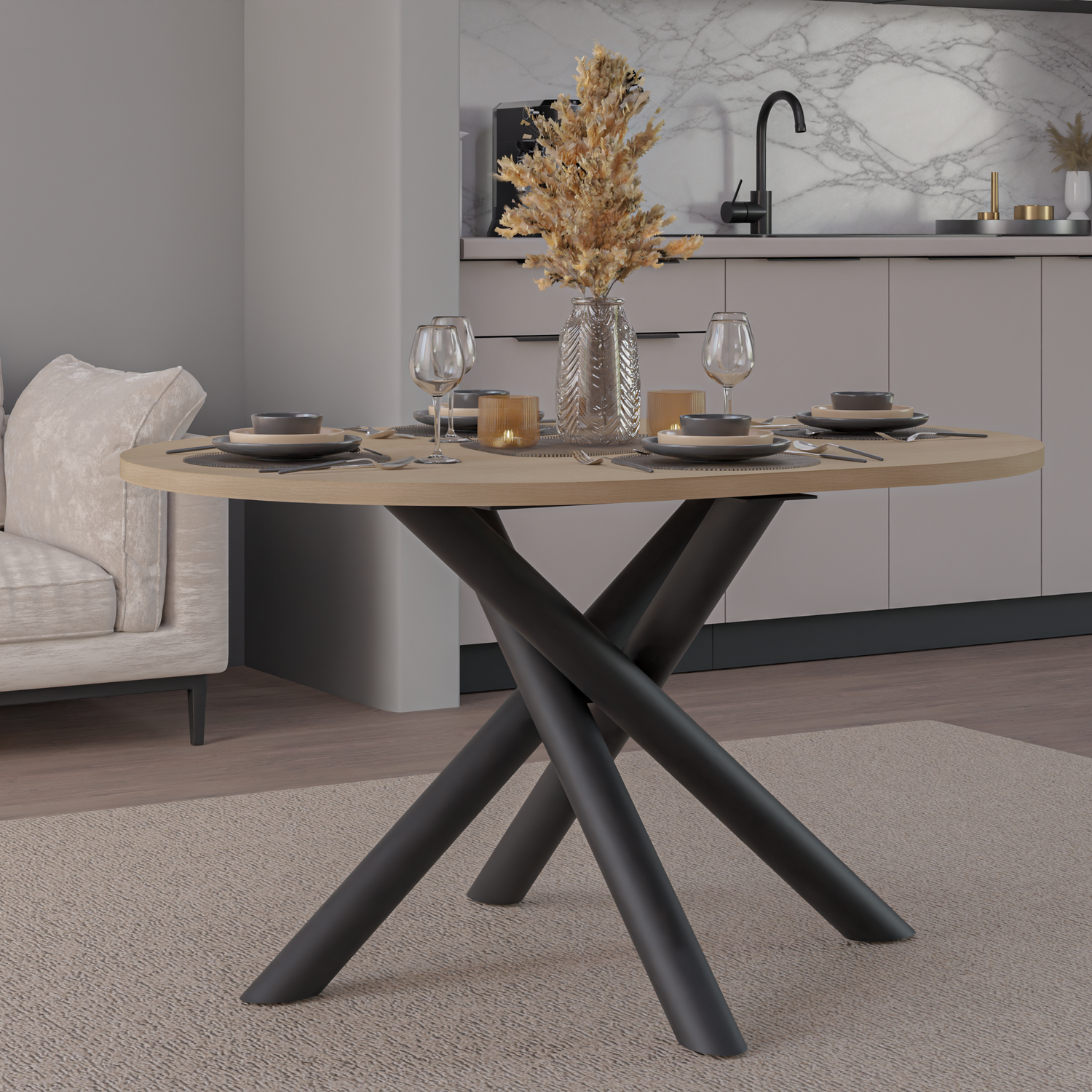 OSLO DINING TABLE LINDBERG OAK 138X100CM