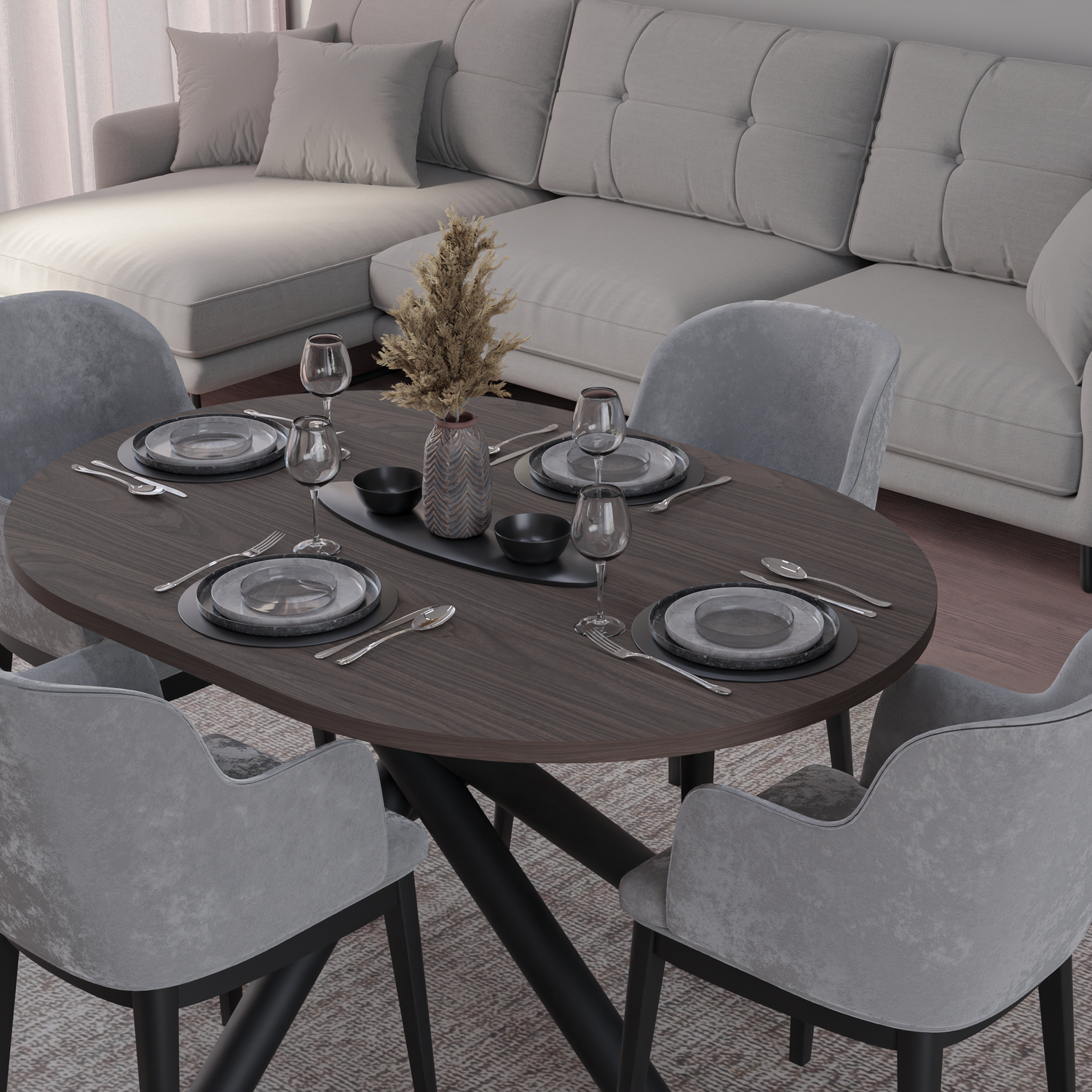 OSLO DINING TABLE WISCONSIN WALNUT 138X100CM