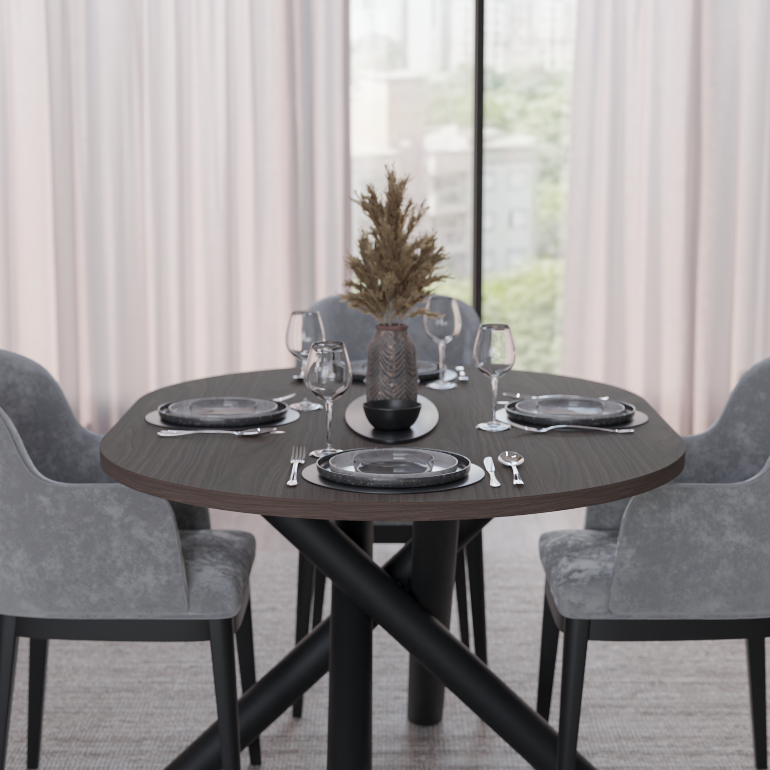 OSLO DINING TABLE WISCONSIN WALNUT 138X100CM