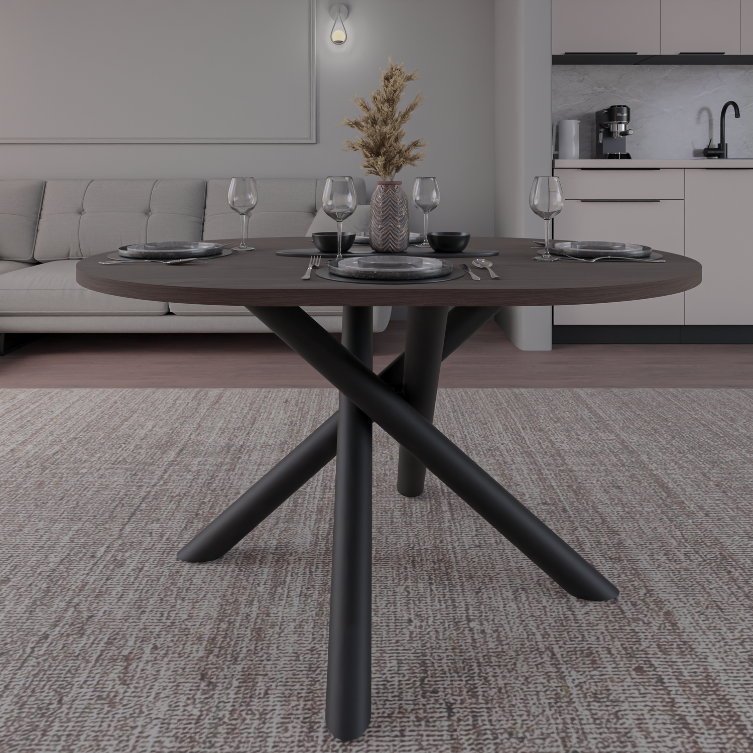 OSLO DINING TABLE WISCONSIN WALNUT 138X100CM