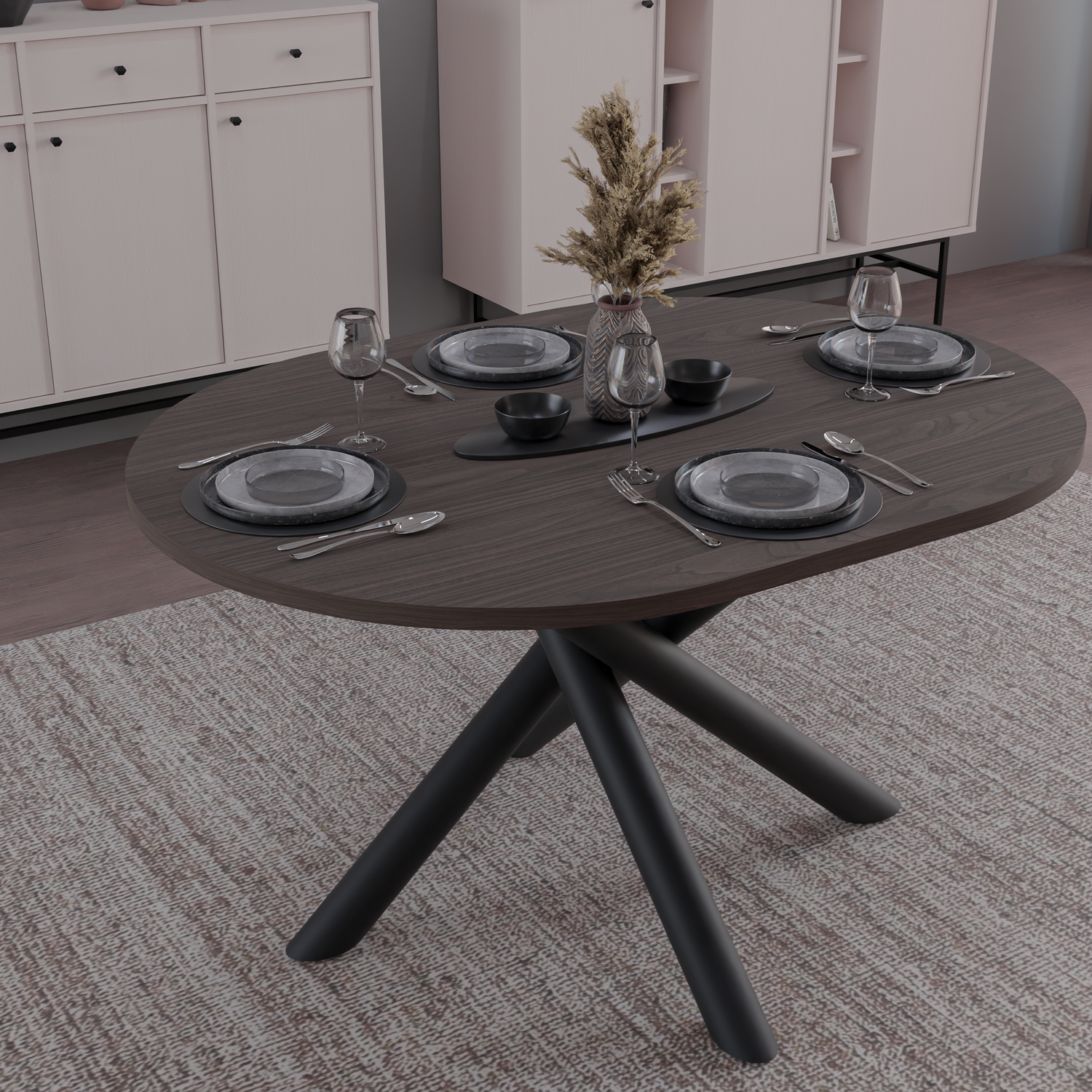 OSLO DINING TABLE WISCONSIN WALNUT 138X100CM