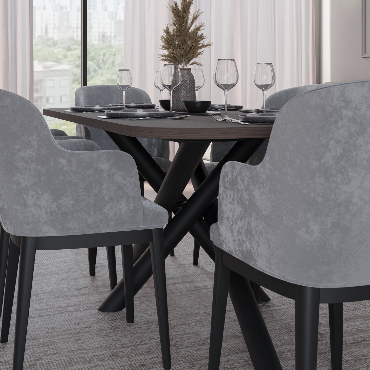 OSLO DINING TABLE WISCONSIN WALNUT 185X90CM