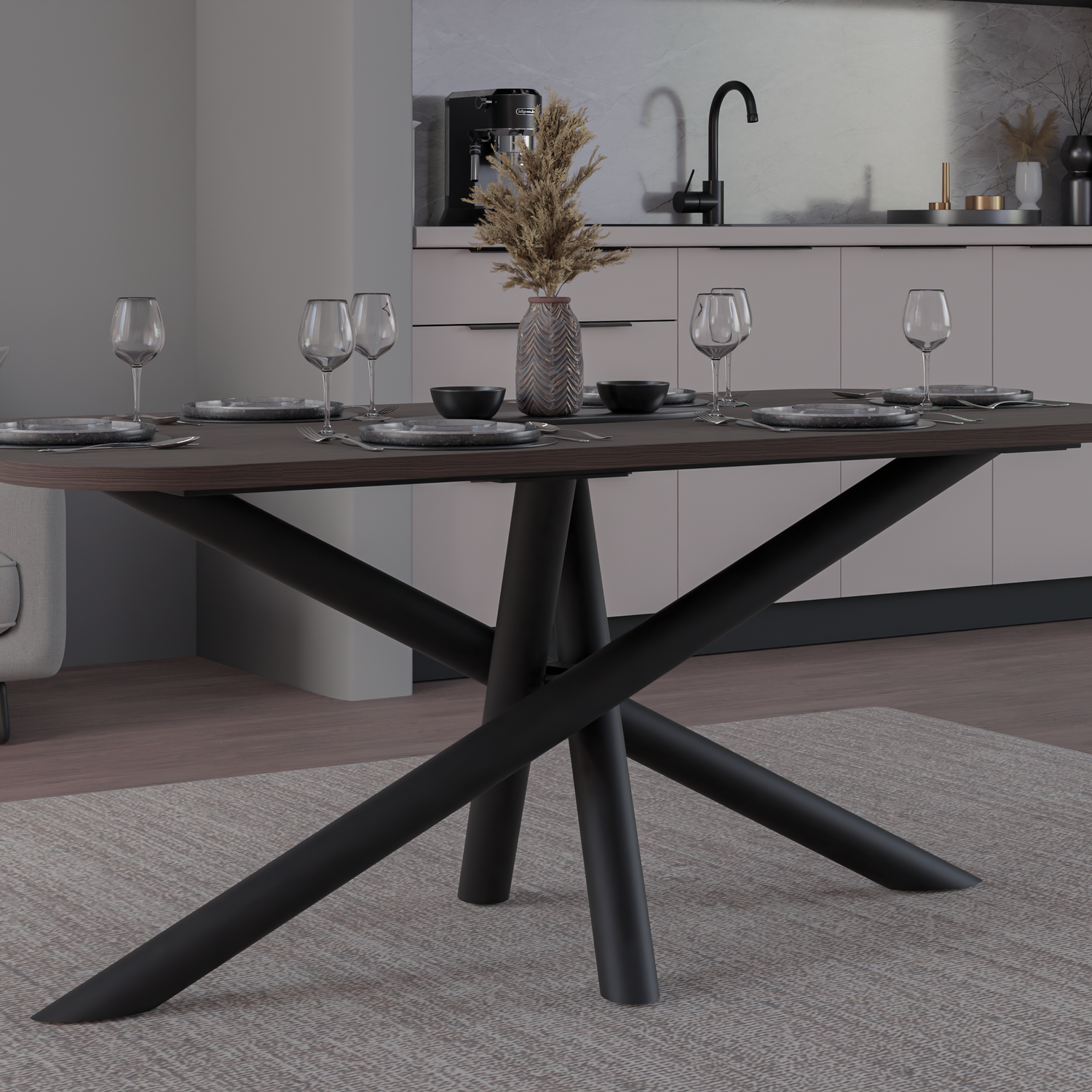 OSLO DINING TABLE WISCONSIN WALNUT 185X90CM