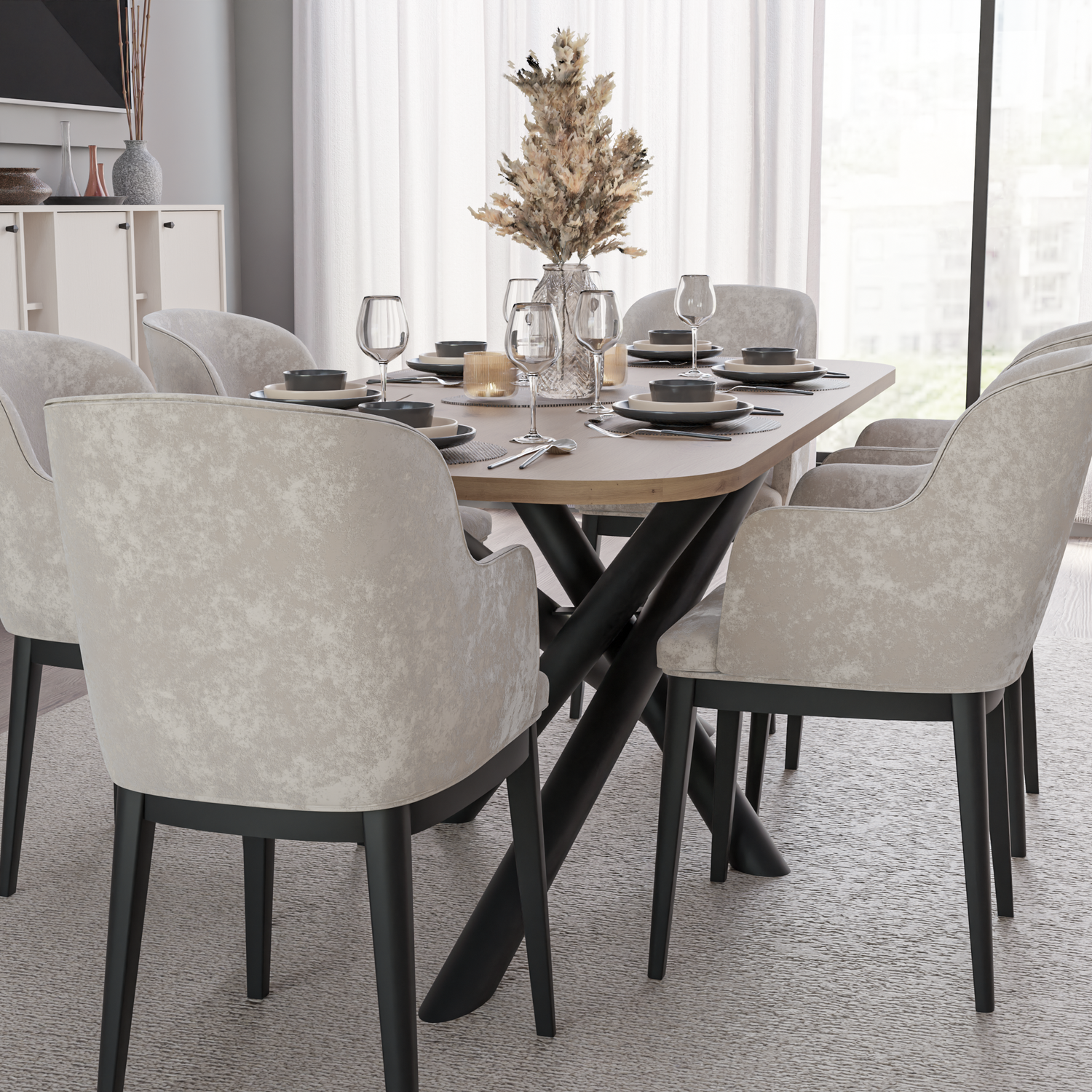 OSLO DINING TABLE ARTISAN OAK  185X90CM