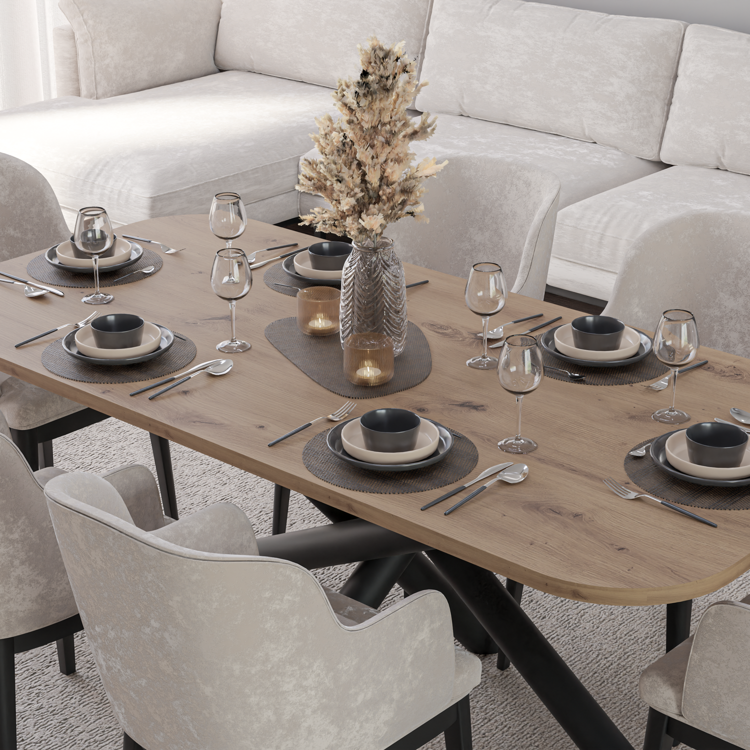 OSLO DINING TABLE ARTISAN OAK  185X90CM