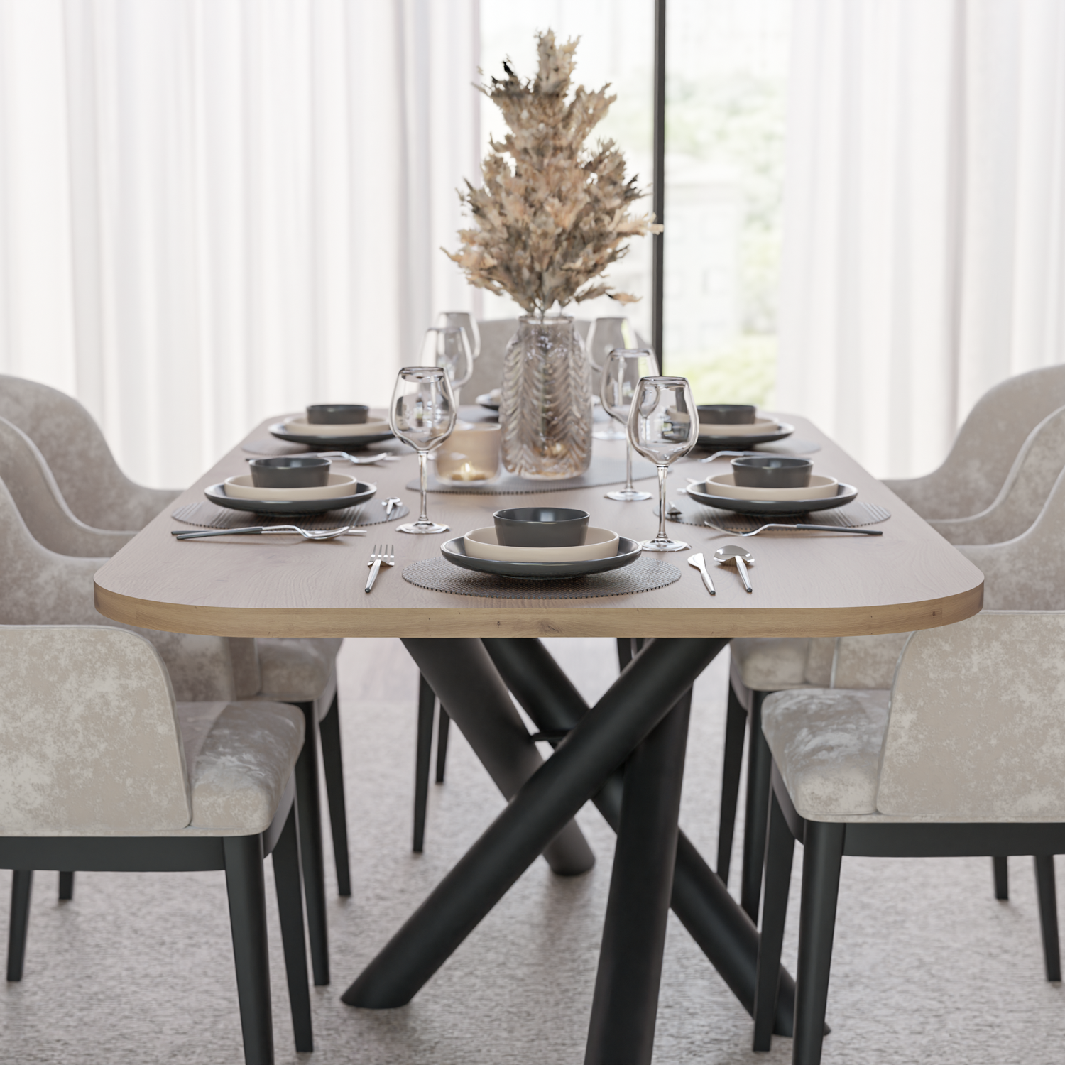 OSLO DINING TABLE ARTISAN OAK  185X90CM