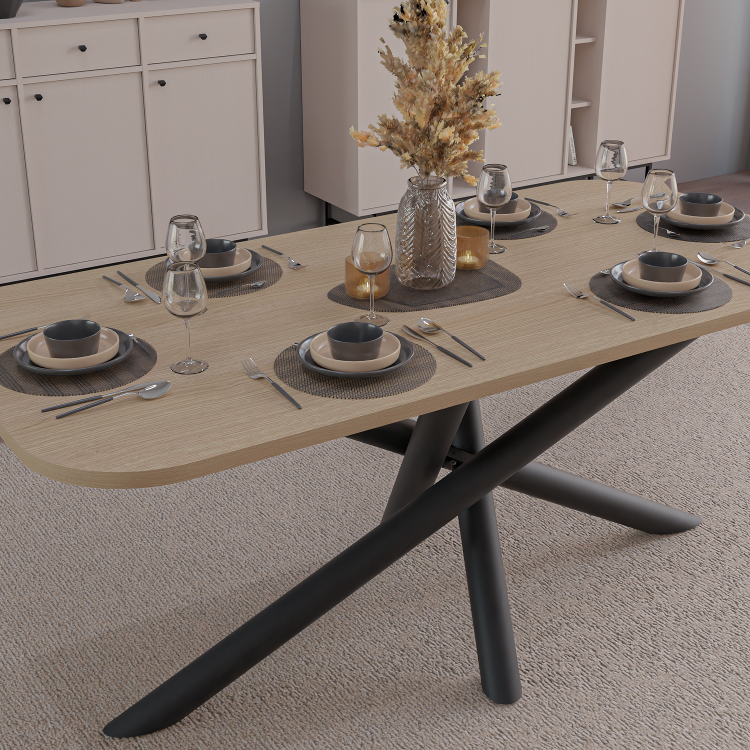 OSLO DINING TABLE 185X90CM LINDBERG OAK 185X90CM