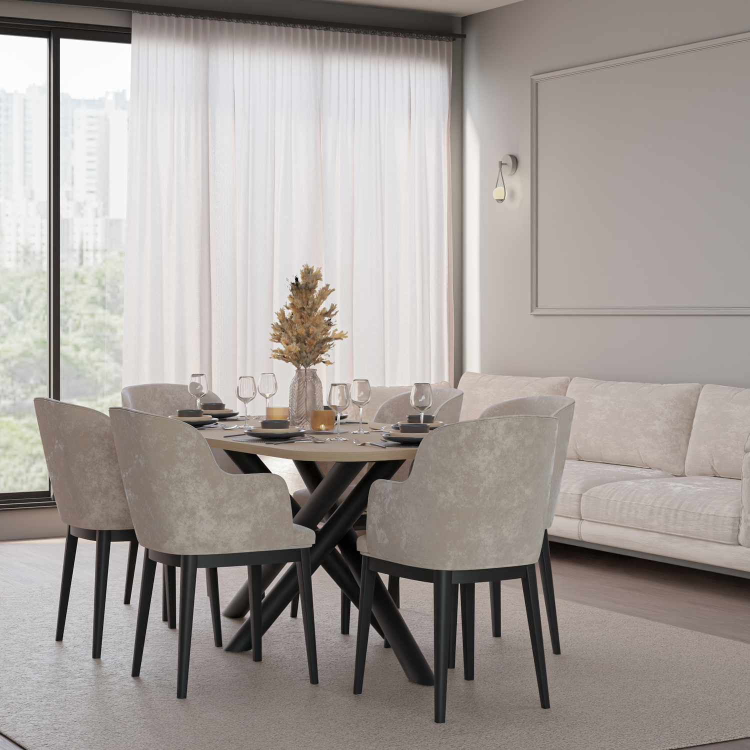 OSLO DINING TABLE 185X90CM LINDBERG OAK 185X90CM