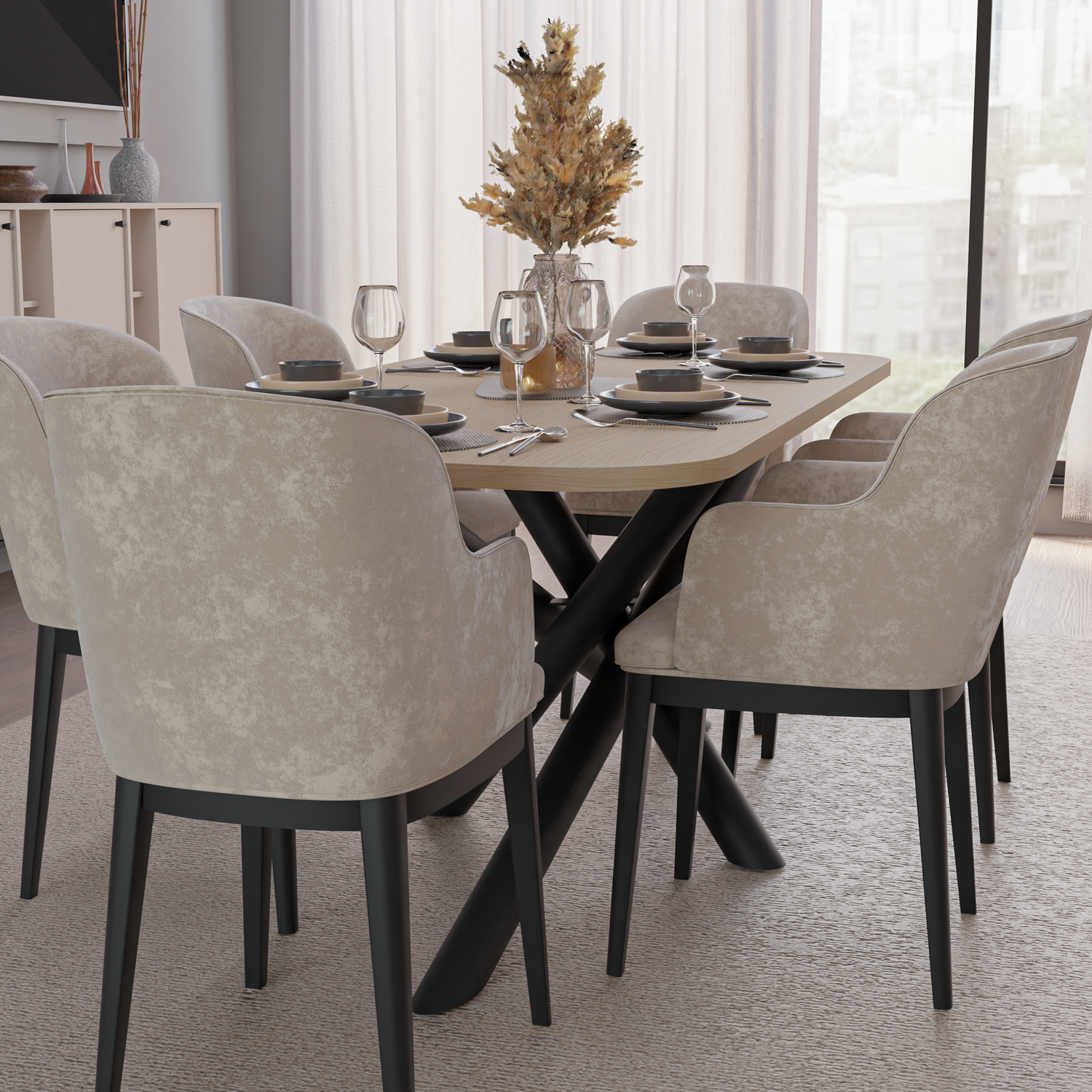 OSLO DINING TABLE 185X90CM LINDBERG OAK 185X90CM