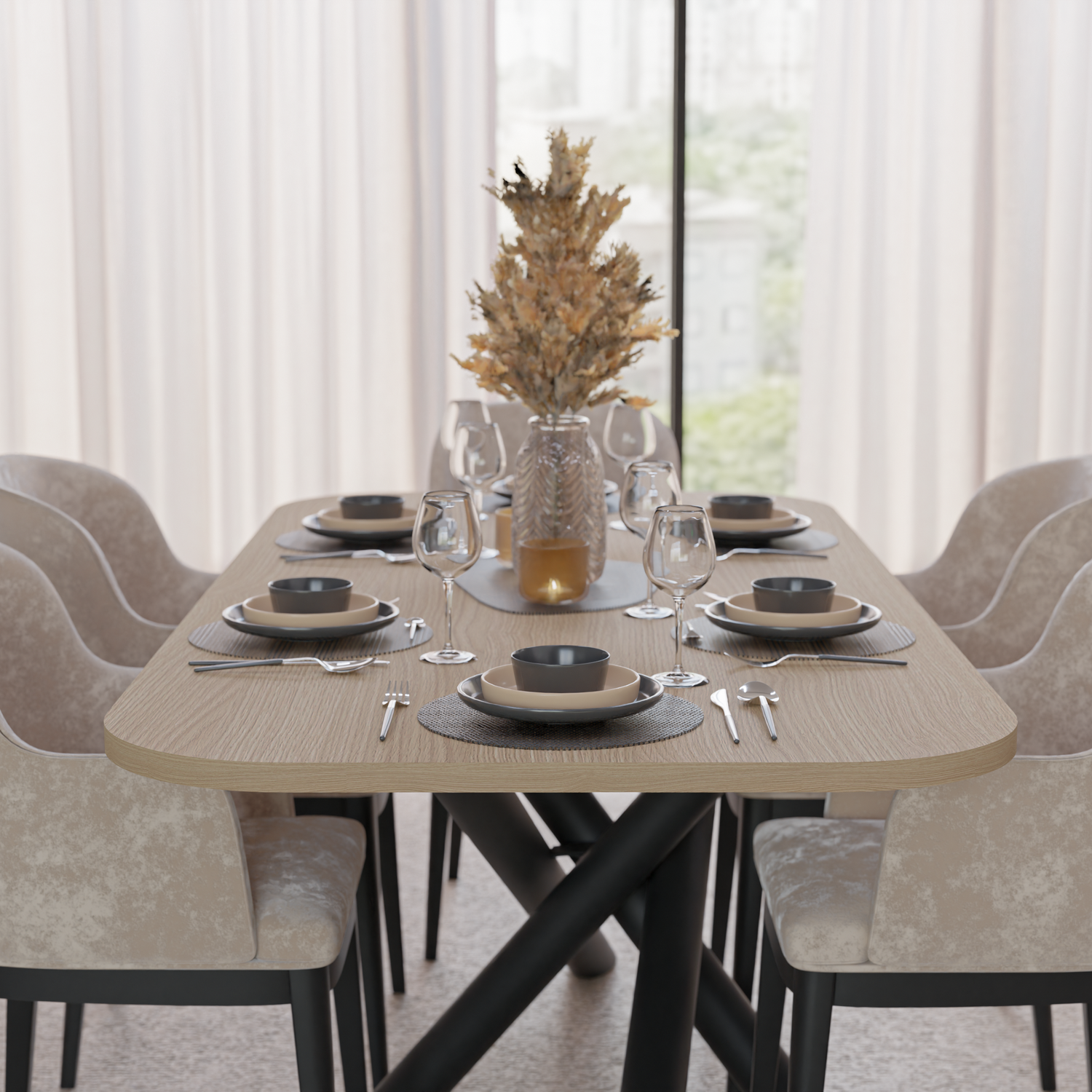 OSLO DINING TABLE 185X90CM LINDBERG OAK 185X90CM