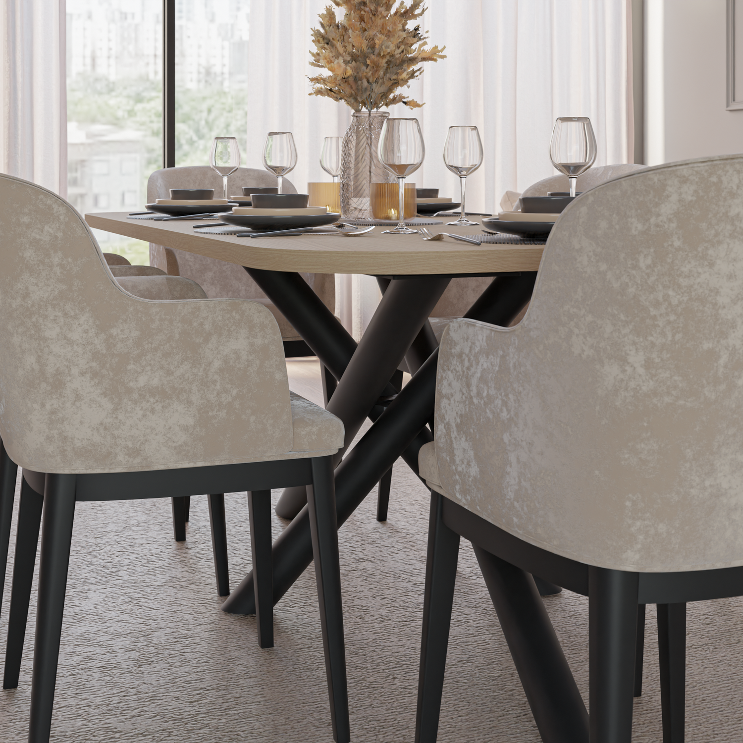 OSLO DINING TABLE 185X90CM LINDBERG OAK 185X90CM