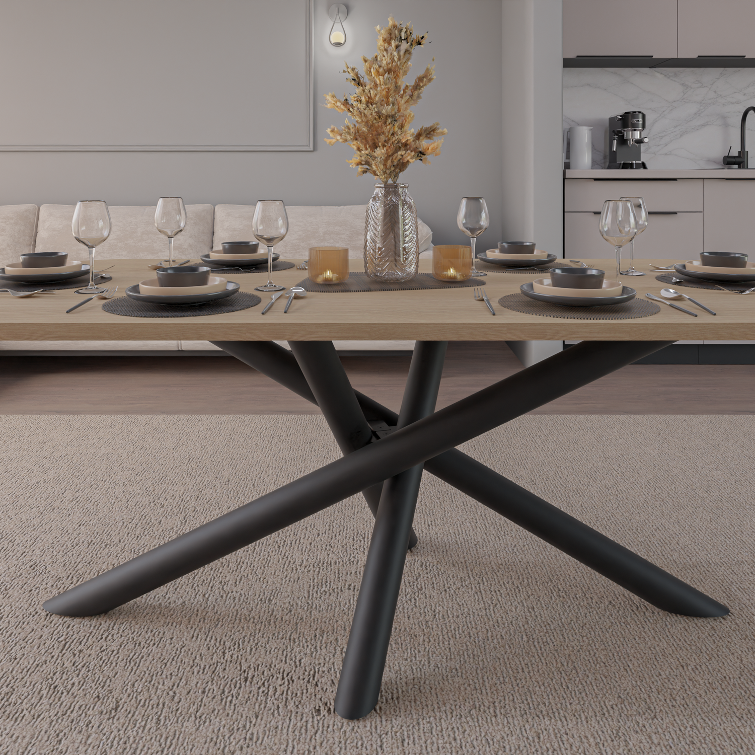 OSLO DINING TABLE 185X90CM LINDBERG OAK 185X90CM