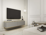 Floating TV Stand ORO 135 SLATS greyTV Stand ORO 135 Depth: 32cmWidth: 135cmHeight: 30cmA modern tv table is a practical and elegant piece of furniture, a perfect for people who looking for functional furniture for a modern interior.The simple design guar