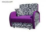 SINGLE SOFA BED SUZIE 97CM PURPLE ZEBRA / FOAMDimensions :- width 97 cm- height 85 cm- depth 95 cm- area sleeping 80/195 cm +/- 3The sofa is made of a wooden frame, the sleeping surface is made of PUR T30 / 42 foam.The sofa is unfolded using an automatic