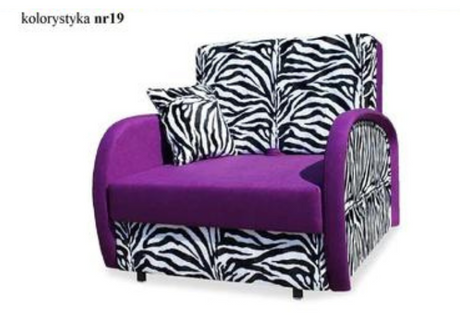 SINGLE SOFA BED SUZIE 97CM PURPLE ZEBRA / FOAMDimensions :- width 97 cm- height 85 cm- depth 95 cm- area sleeping 80/195 cm +/- 3The sofa is made of a wooden frame, the sleeping surface is made of PUR T30 / 42 foam.The sofa is unfolded using an automatic