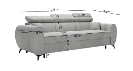 NEW! SOFA BED MONTE  BONELL SPINGS + FOAM - Anna Furniture