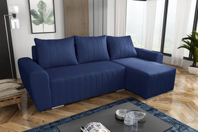 CORNER SOFA BED MALIBU 248CM MALMO 79 / UNIVERSAL RIGHT/LEFT CORNER / FOAMTHIS MODEL IS UNIVERSAL WHICH MEANS YOU CAN CHOOSE CORNER SIDE DURING ASSEMBLYMADE IN MALMO FABRIC CLICK HERE3x PILLOWS INCLUDED1X STORAGE SPACEDIMENTIONS:Corner width: 244cmDepth: