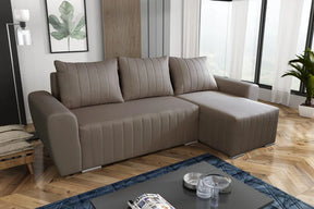 CORNER SOFA BED MALIBU 248CM MALMO 16 / UNIVERSAL RIGHT/LEFT CORNER / FOAMTHIS MODEL IS UNIVERSAL WHICH MEANS YOU CAN CHOOSE CORNER SIDE DURING ASSEMBLYMADE IN MALMO FABRIC CLICK HERE3x PILLOWS INCLUDED1X STORAGE SPACEDIMENTIONS:Corner width: 244cmDepth:
