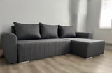 CORNER SOFA BED MALIBU 248CM UNIVERSAL CHOICE OF COLORS UNIVERSAL RIGHT/LEFT CORNER / FOAMTHIS MODEL IS UNIVERSAL WHICH MEANS YOU CAN CHOOSE CORNER SIDE DURING ASSEMBLYMADE IN MALMO FABRIC CLICK HERE3x PILLOWS INCLUDED1X STORAGE SPACEDIMENTIONS:Corner wid